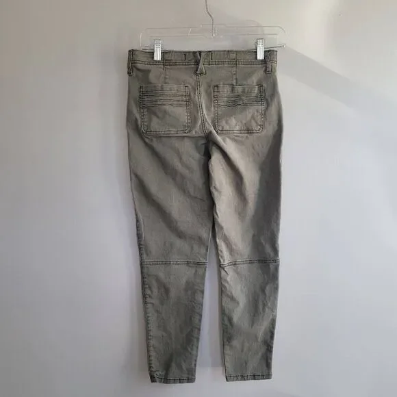 Abercrombie & Fitch button front grey pants slim fit textured moto rocker - Picture 2 of 10